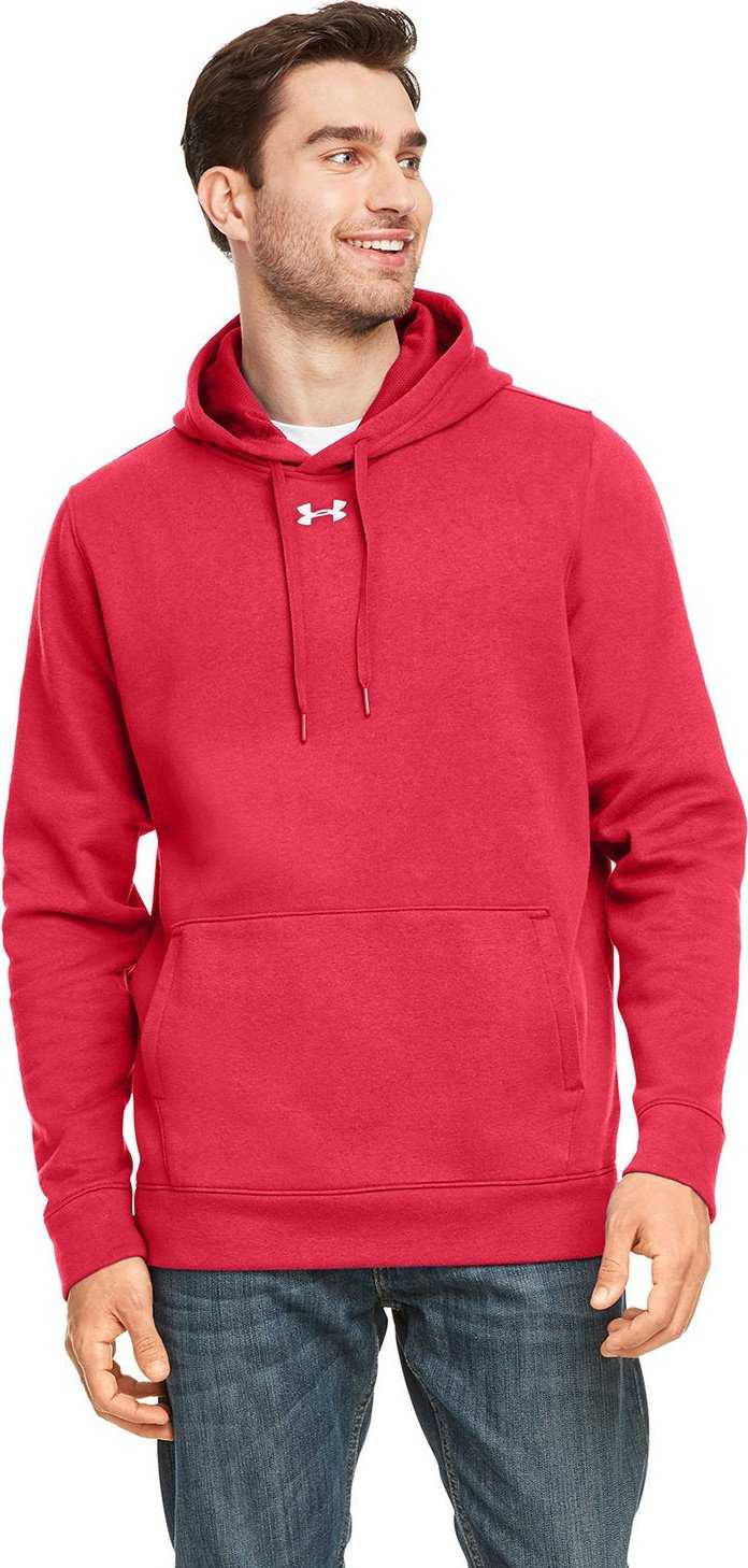 Under Armour 1300123 Mens Hustle Pullover Hooded Sweatshirt - Red White