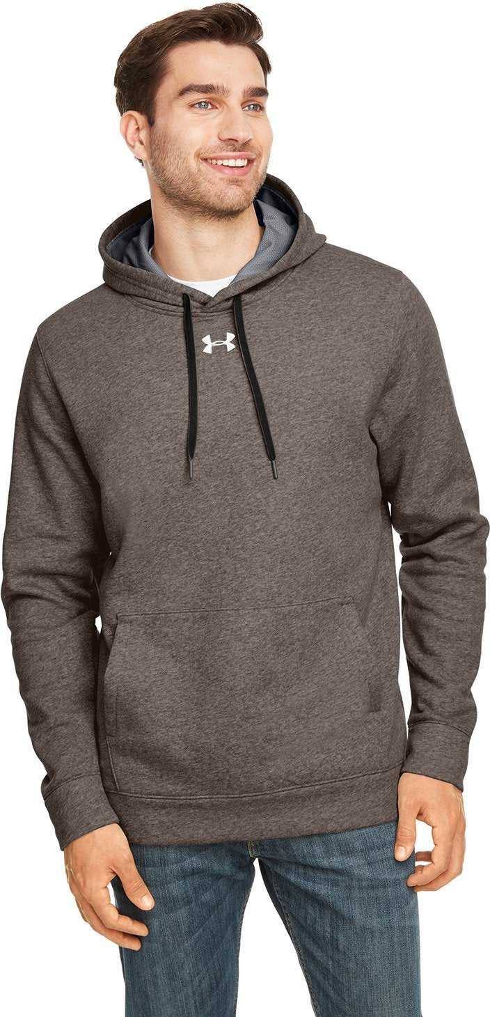 Under Armour 1300123 Mens Hustle Pullover Hooded Sweatshirt - Carbon Heather Gray