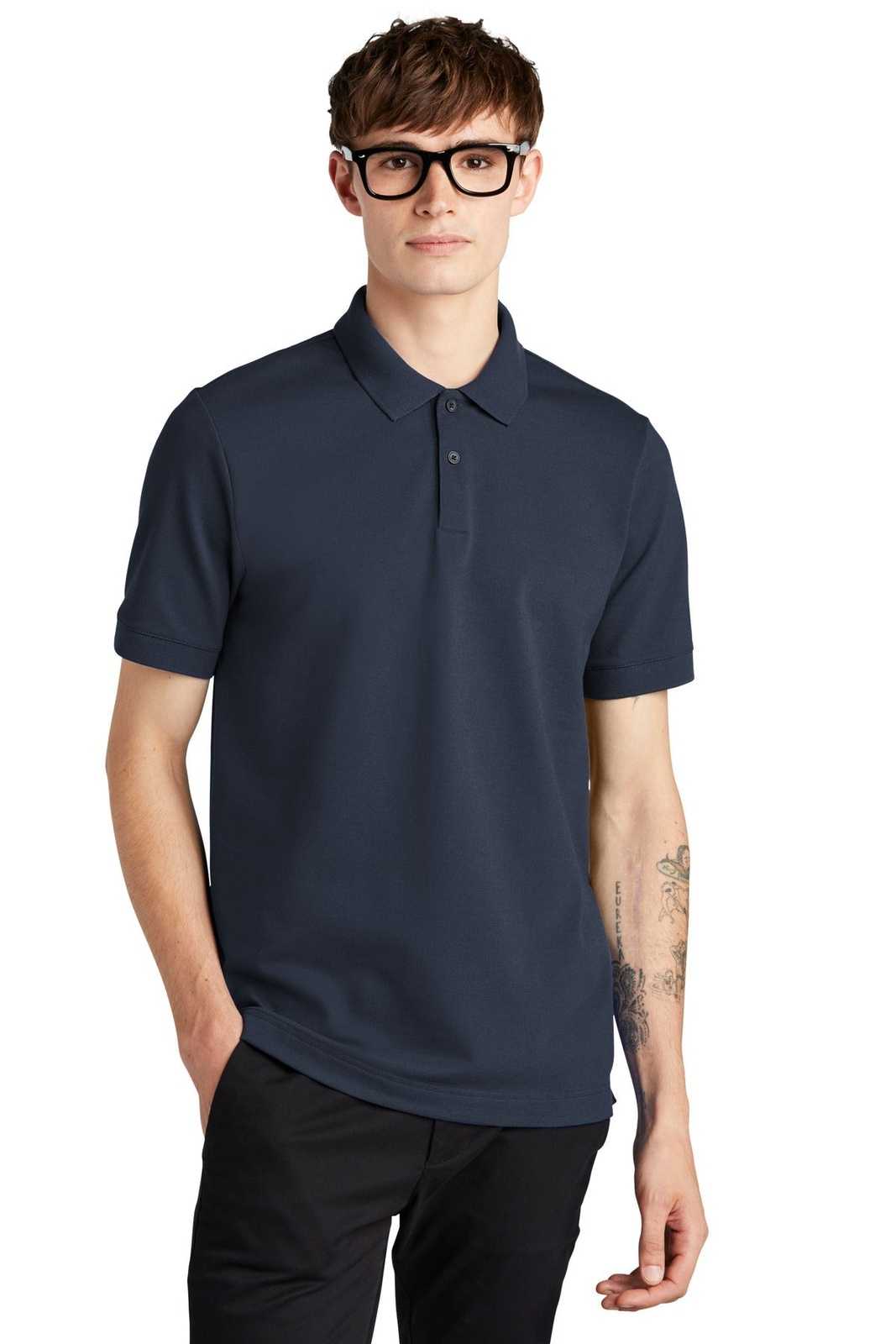Mercer+Mettle MM1000 Stretch Heavyweight Pique Polo - Night Navy - HIT a Double - 1