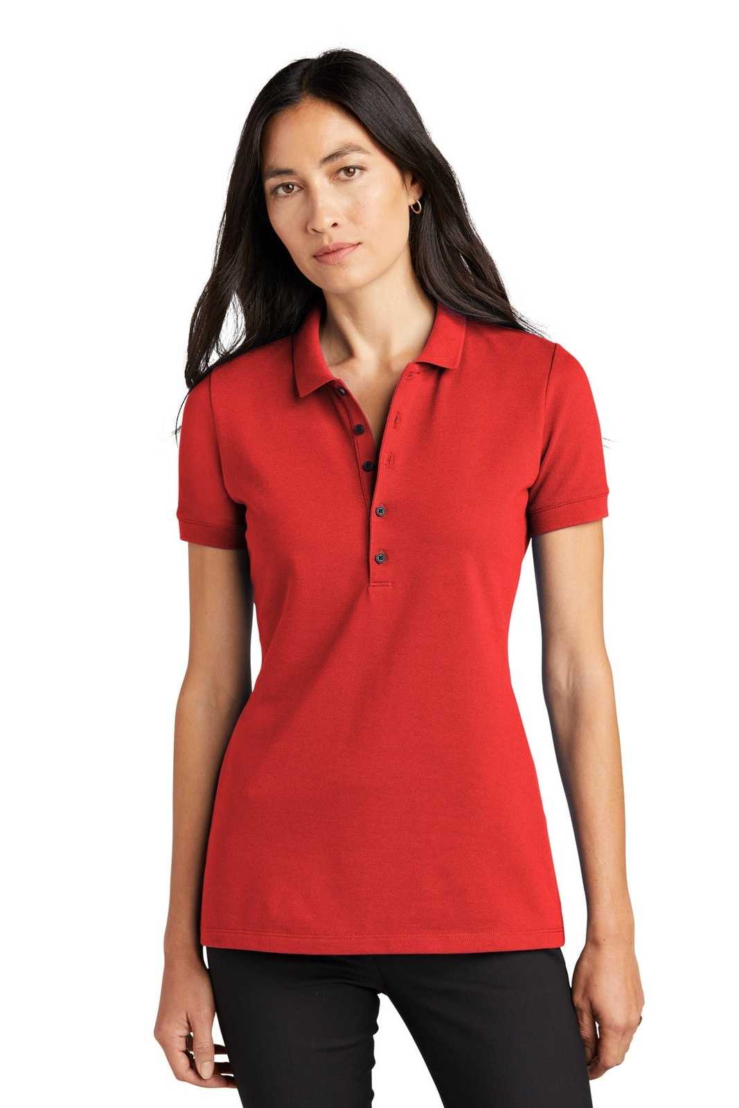 Mercer+Mettle MM1001 Women&#39;s Stretch Heavyweight Pique Polo - Apple Red - HIT a Double - 1
