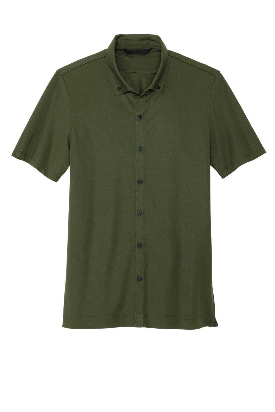 Mercer+Mettle MM1006 Stretch Pique Full-Button Polo - Townsend Green - HIT a Double - 2