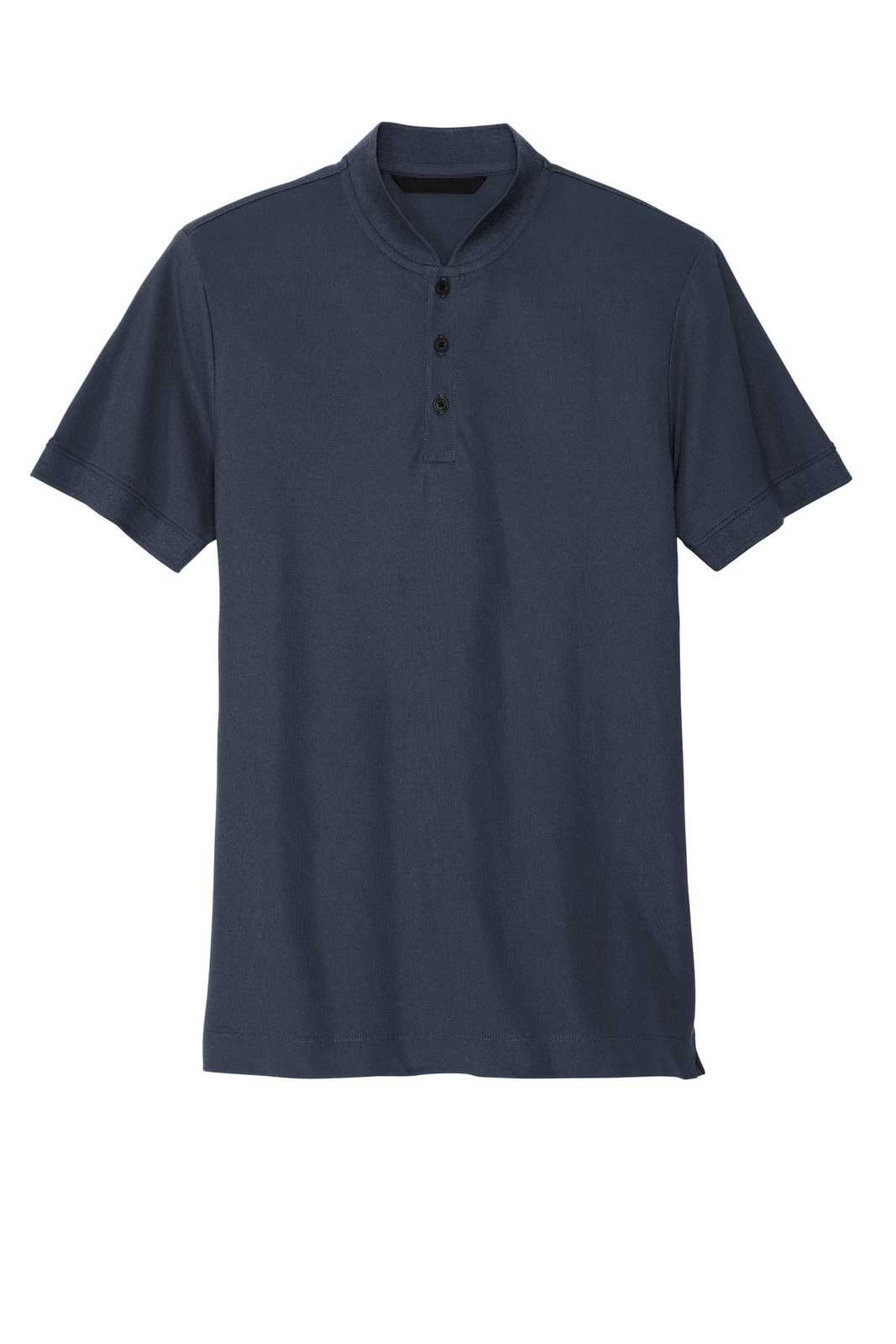 Mercer+Mettle MM1008 Stretch Pique Henley - Night Navy - HIT a Double - 2