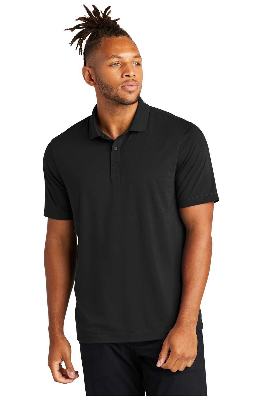 Mercer+Mettle MM1014 Stretch Jersey Polo - Deep Black - HIT a Double - 1