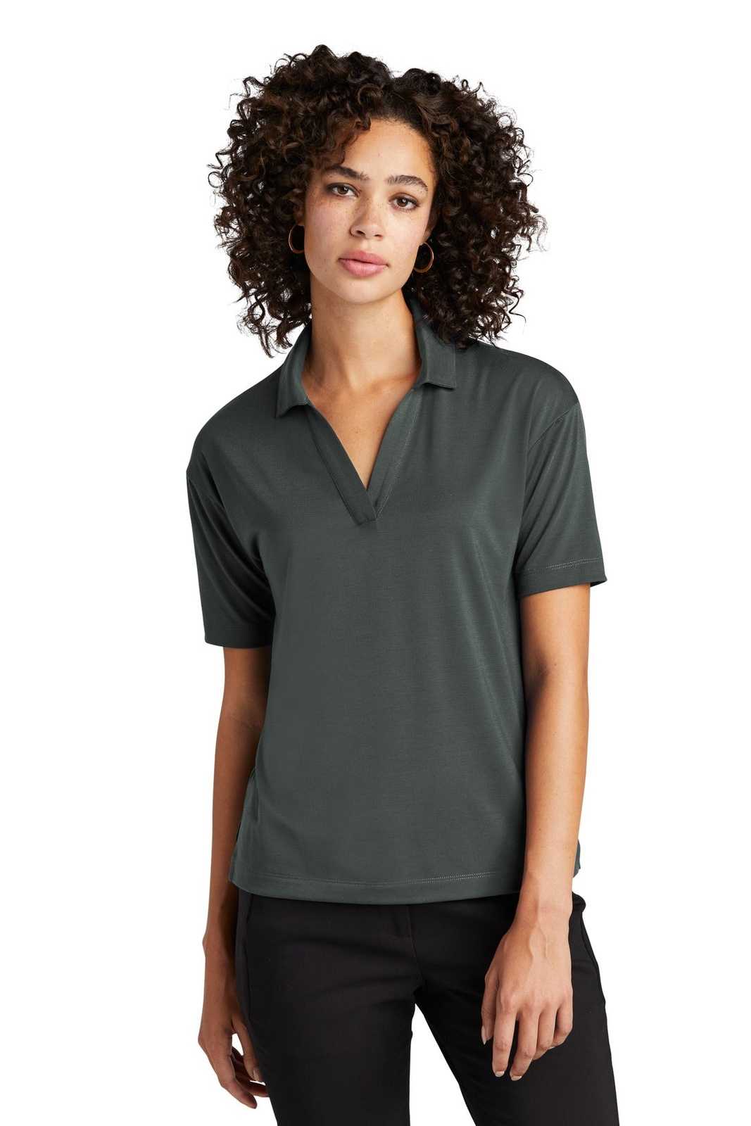 Mercer+Mettle MM1015 Women&#39;s Stretch Jersey Polo - Anchor Grey - HIT a Double - 1