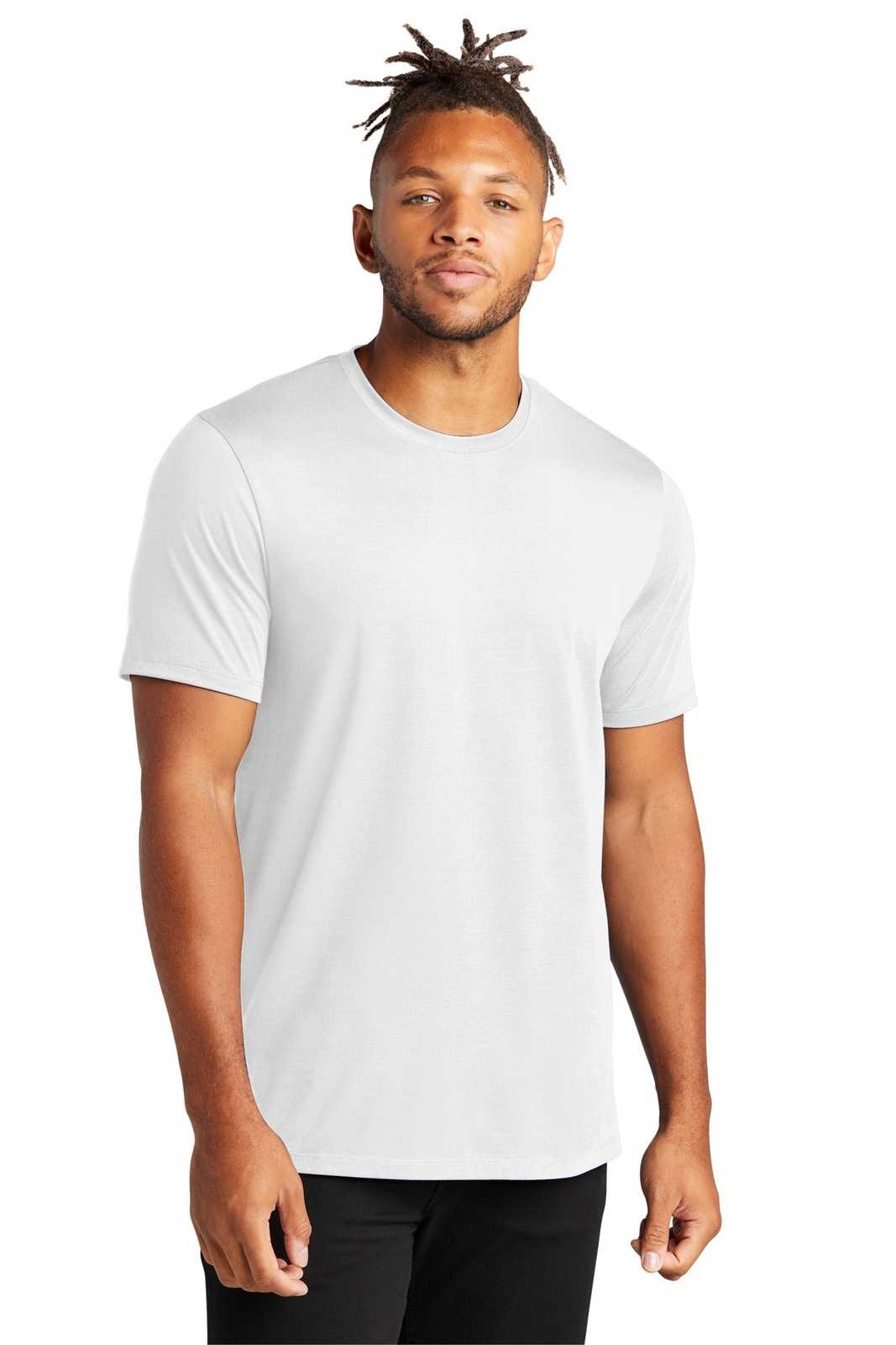 Mercer+Mettle MM1016 Stretch Jersey Crew - White - HIT a Double - 1