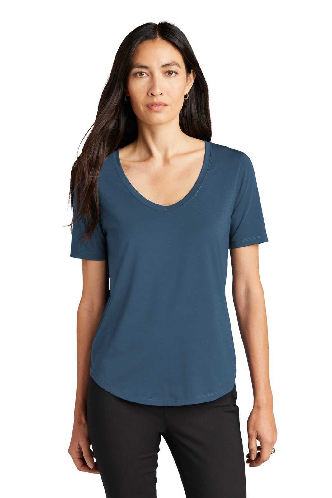 Mercer+Mettle MM1017 Women&#39;s Stretch Jersey Relaxed Scoop - Insignia Blue - HIT a Double - 1