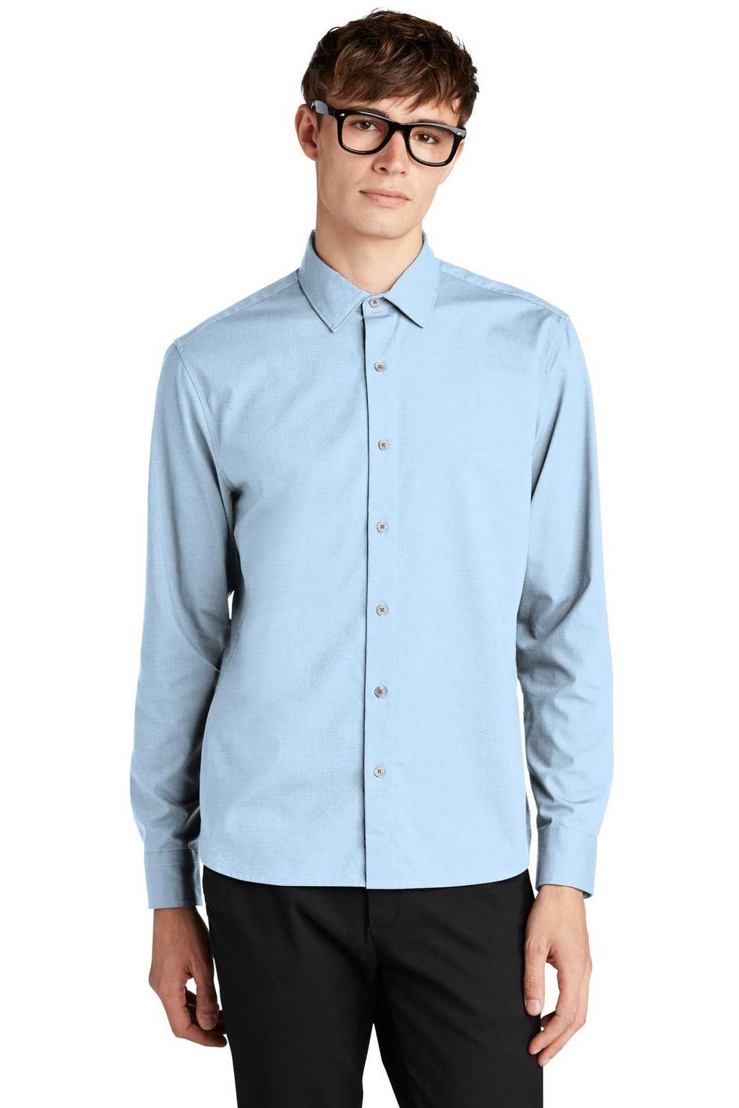 Mercer+Mettle MM2000 Long Sleeve Stretch Woven Shirt - Air Blue End On End - HIT a Double - 1