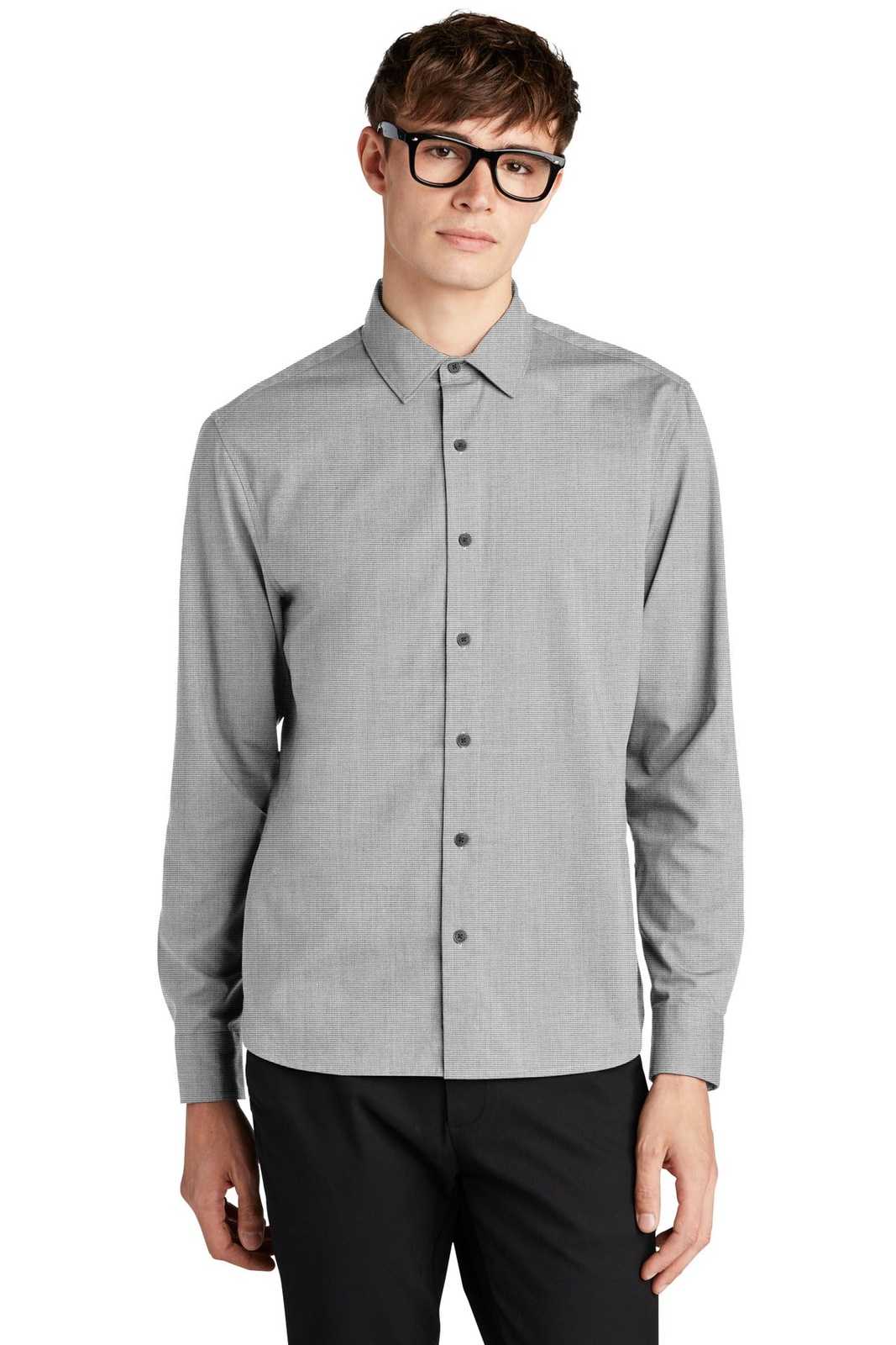 Mercer+Mettle MM2000 Long Sleeve Stretch Woven Shirt - Gusty Grey End On End - HIT a Double - 1