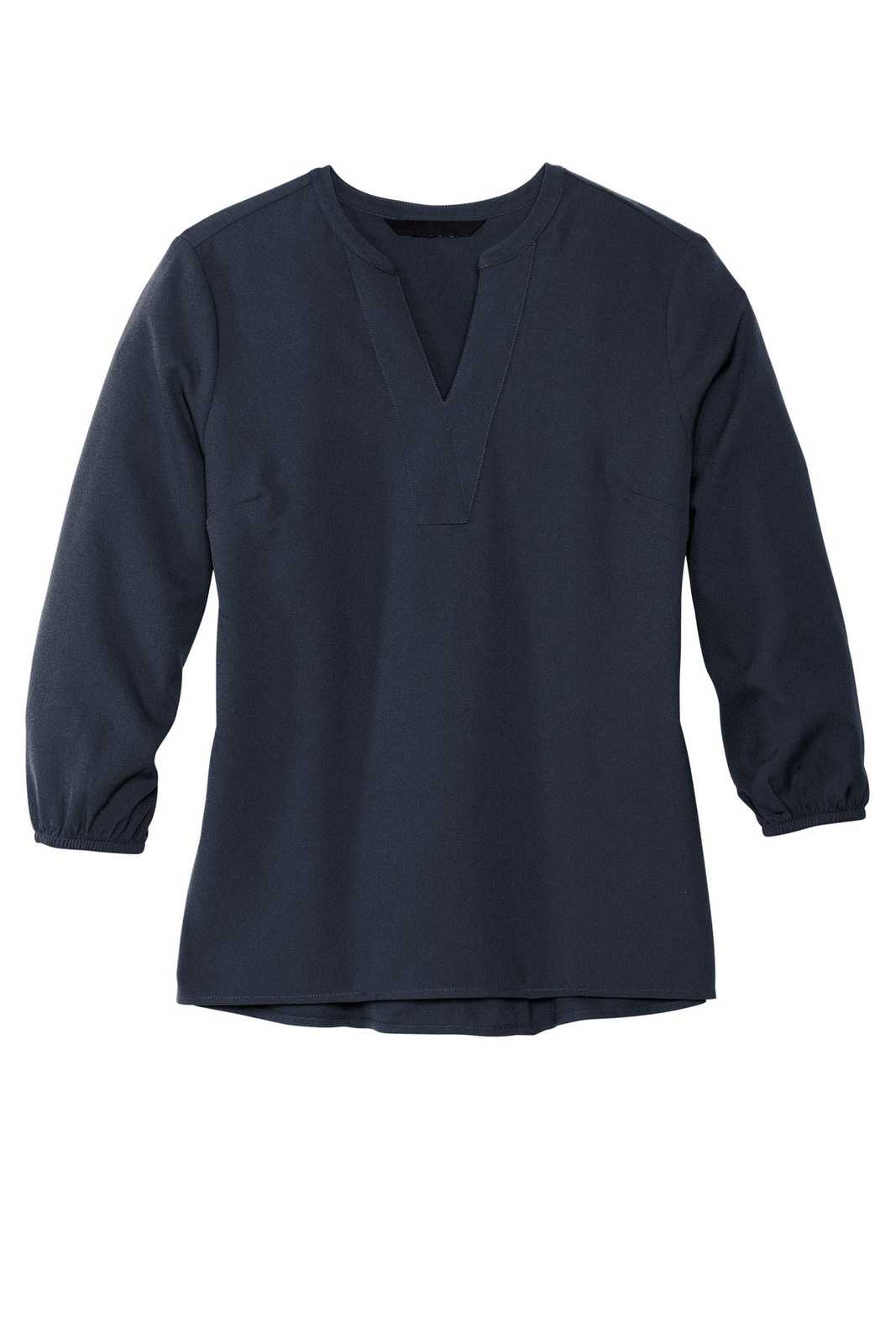 Mercer+Mettle MM2011 Women&#39;s Stretch Crepe 34-Sleeve Blouse - Night Navy - HIT a Double - 2