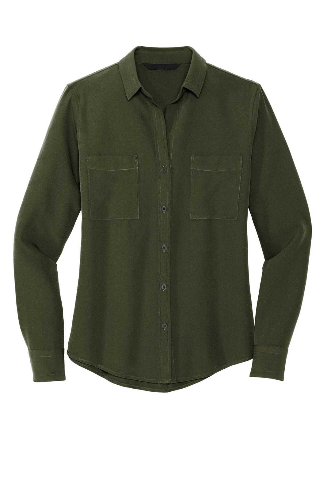 Mercer+Mettle MM2013 Women&#39;s Stretch Crepe Long Sleeve Camp - Townsend Green - HIT a Double - 2