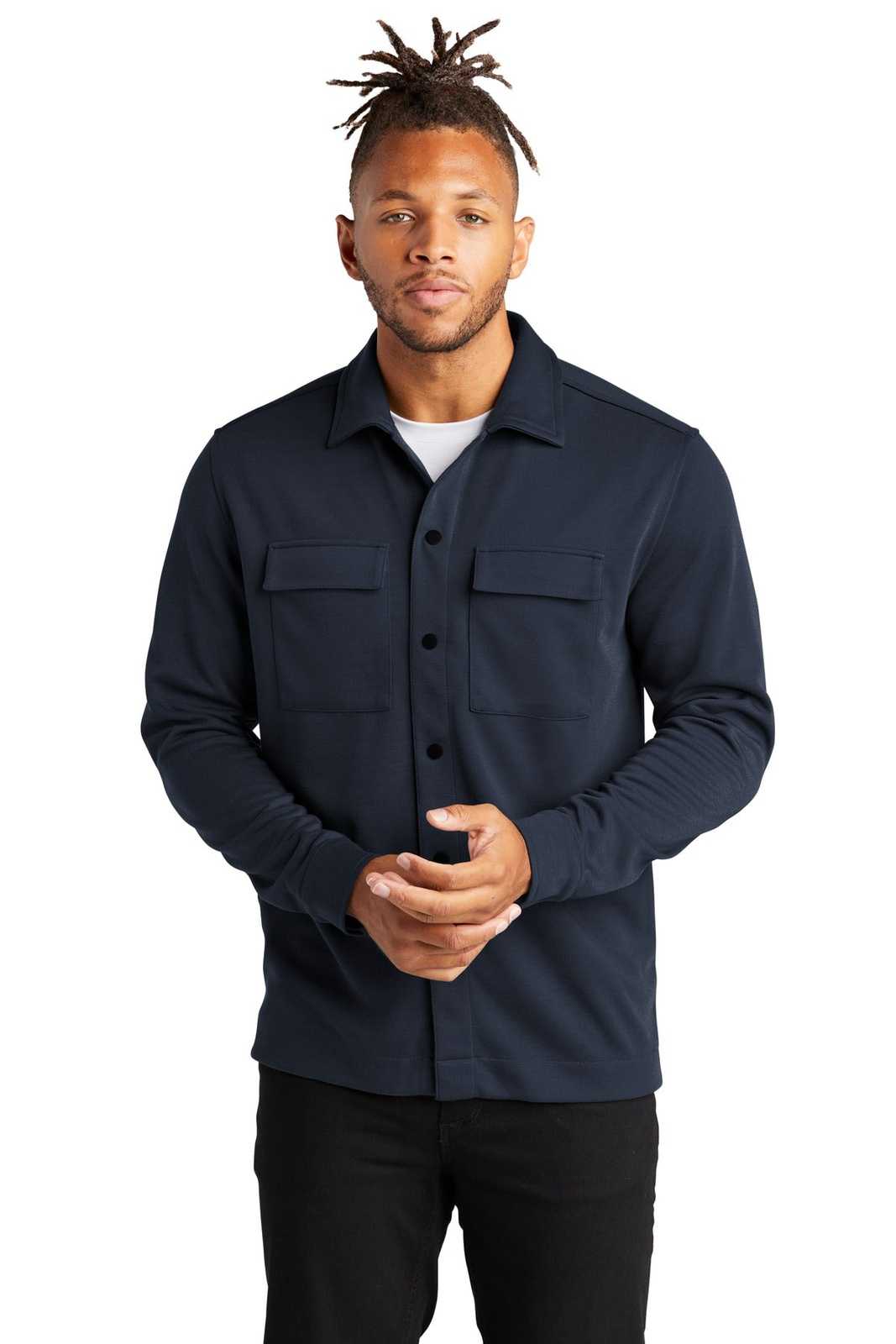 Mercer+Mettle MM3004 Double-Knit Snap Front Jacket - Night Navy - HIT a Double - 1