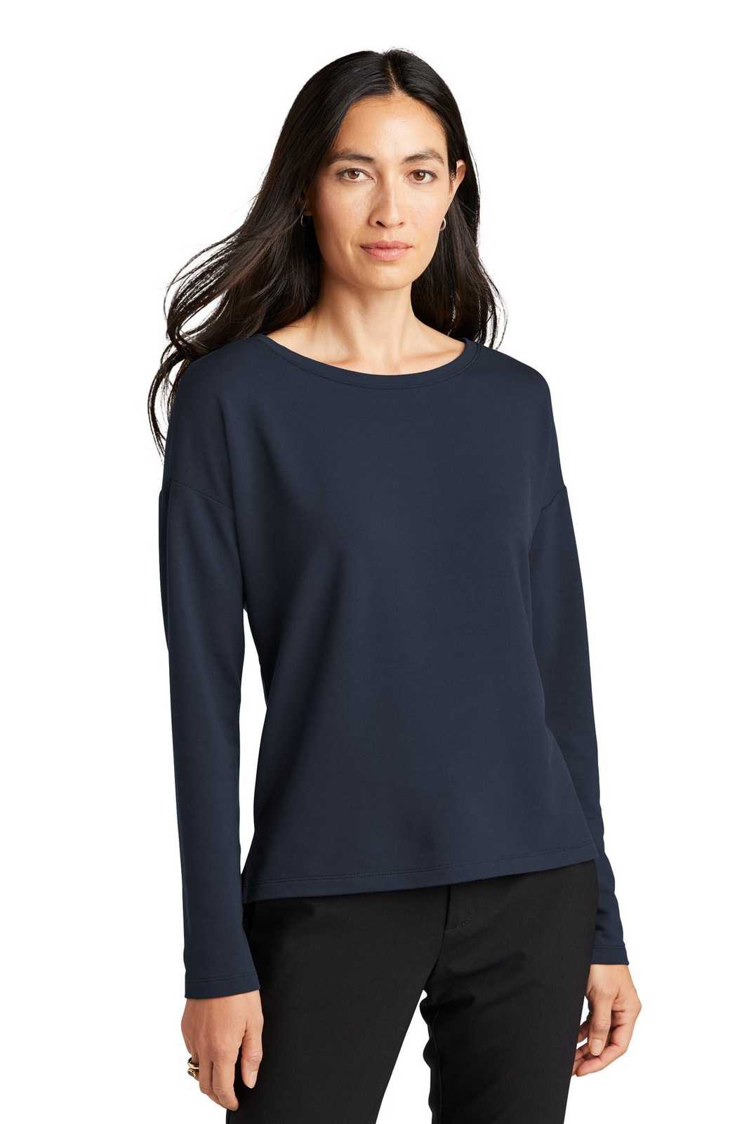 Mercer+Mettle MM3013 Women's Stretch Drop Shoulder Pullover - Night Navy - HIT a Double - 1