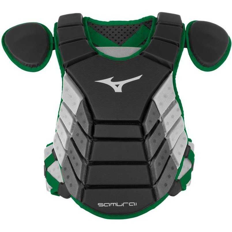 Mizuno Samurai 14&quot; Chest Protector Youth - Black Forest - HIT a Double