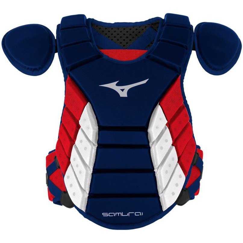 Mizuno Samurai 14" Chest Protector Youth - Navy Red - HIT a Double