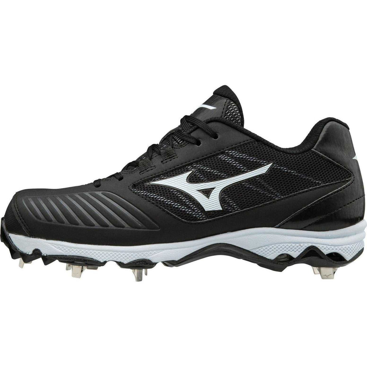 Mizuno 9-Spike Advanced Dominant TPU Low Cleats - Black White - HIT a Double