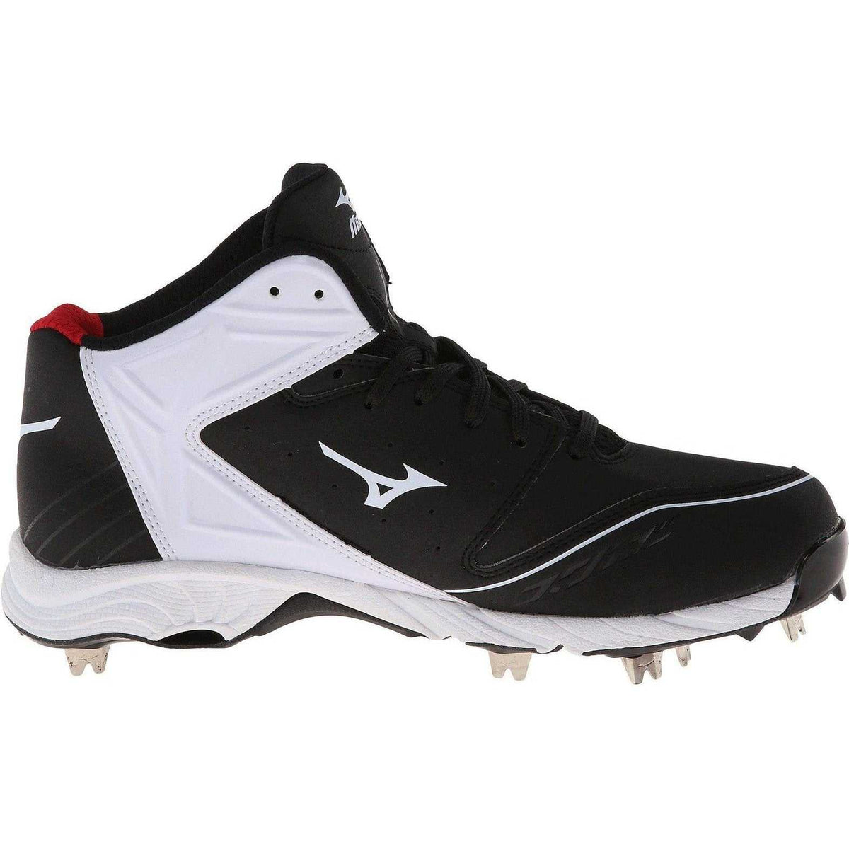 Mizuno 9-Spike Advanced Swagger 2 Mid Men&#39;s Metal Cleats - Black White - HIT A Double