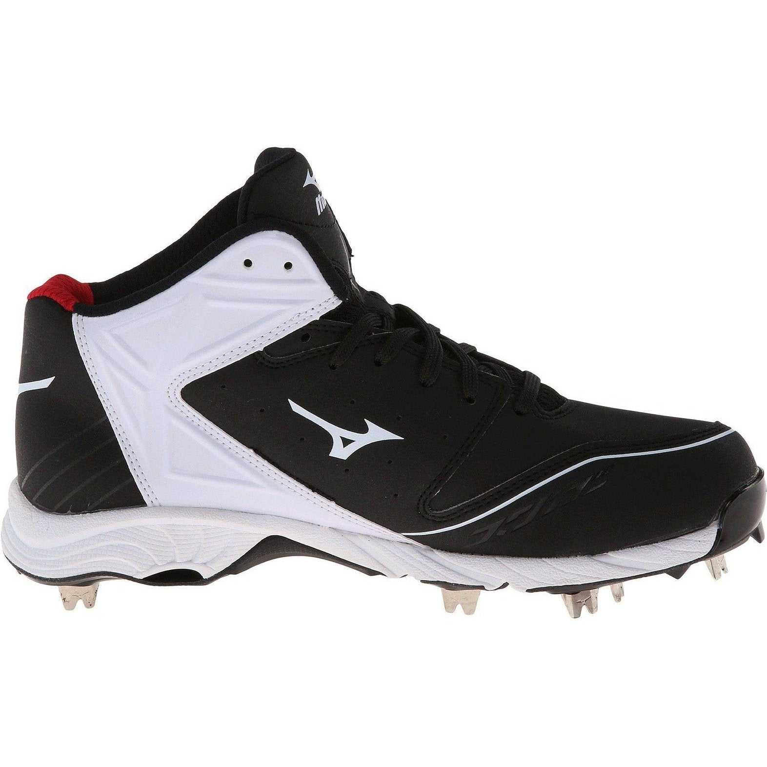 Mizuno 9-Spike Advanced Swagger 2 Mid Men's Metal Cleats - Black White - HIT A Double
