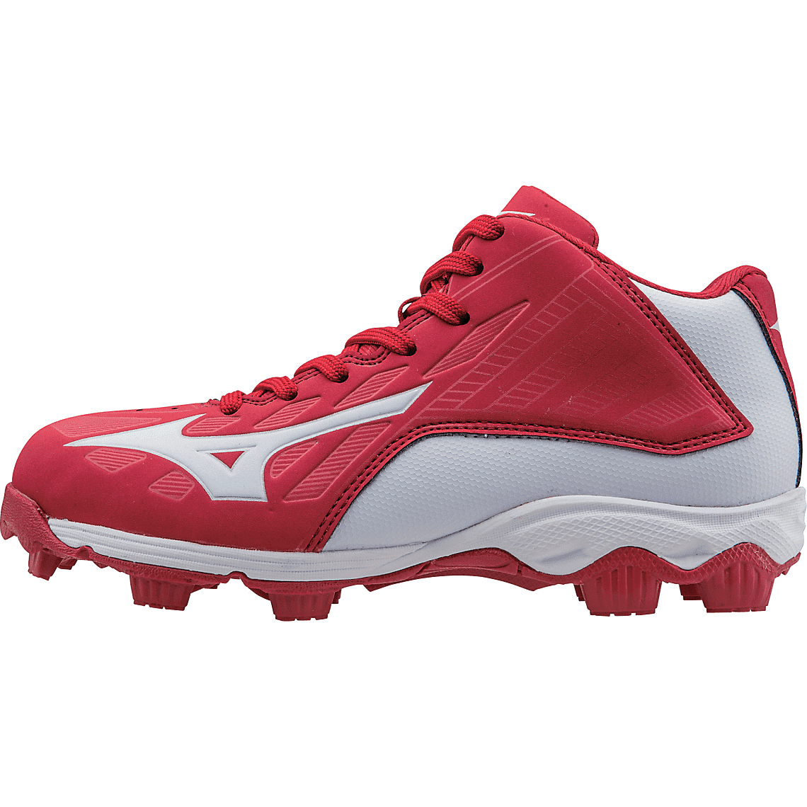 Mizuno 9-Spike Advanced Youth Franchise 8 Mid - Red White