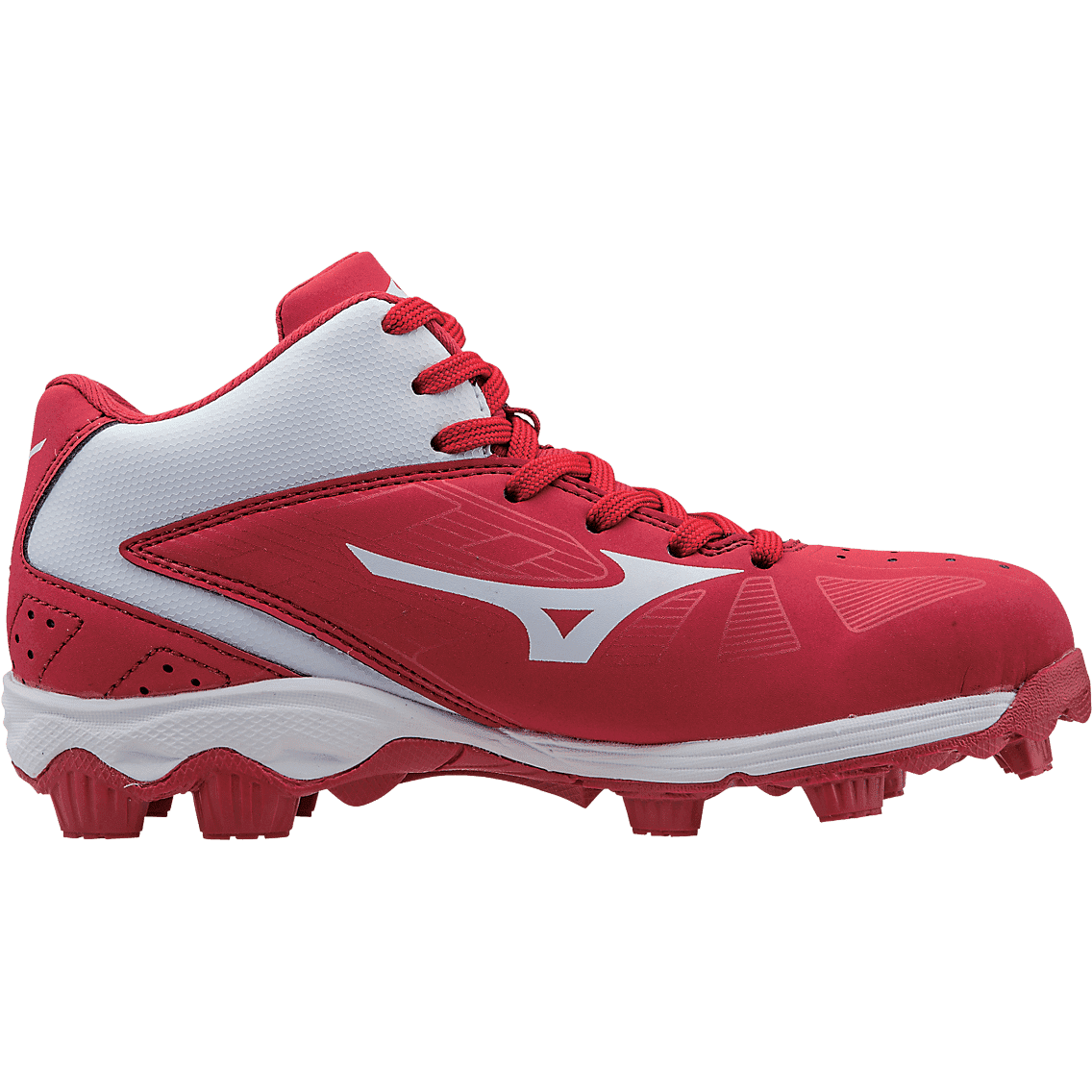 Mizuno 9-Spike Advanced Youth Franchise 8 Mid - Red White - HIT a Double - 2