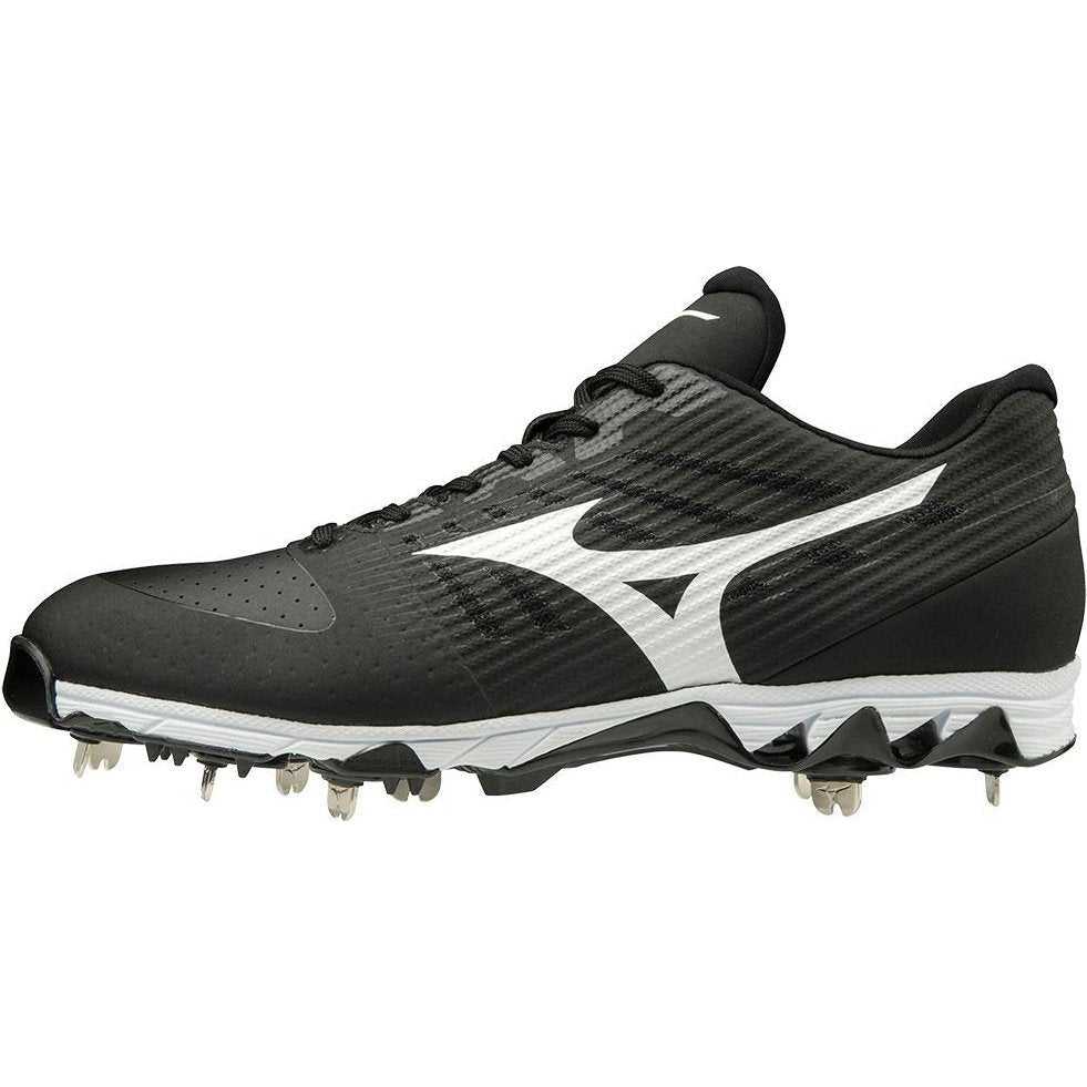 Mizuno 9-Spike Ambition Low Metal Cleats - Black White - HIT a Double