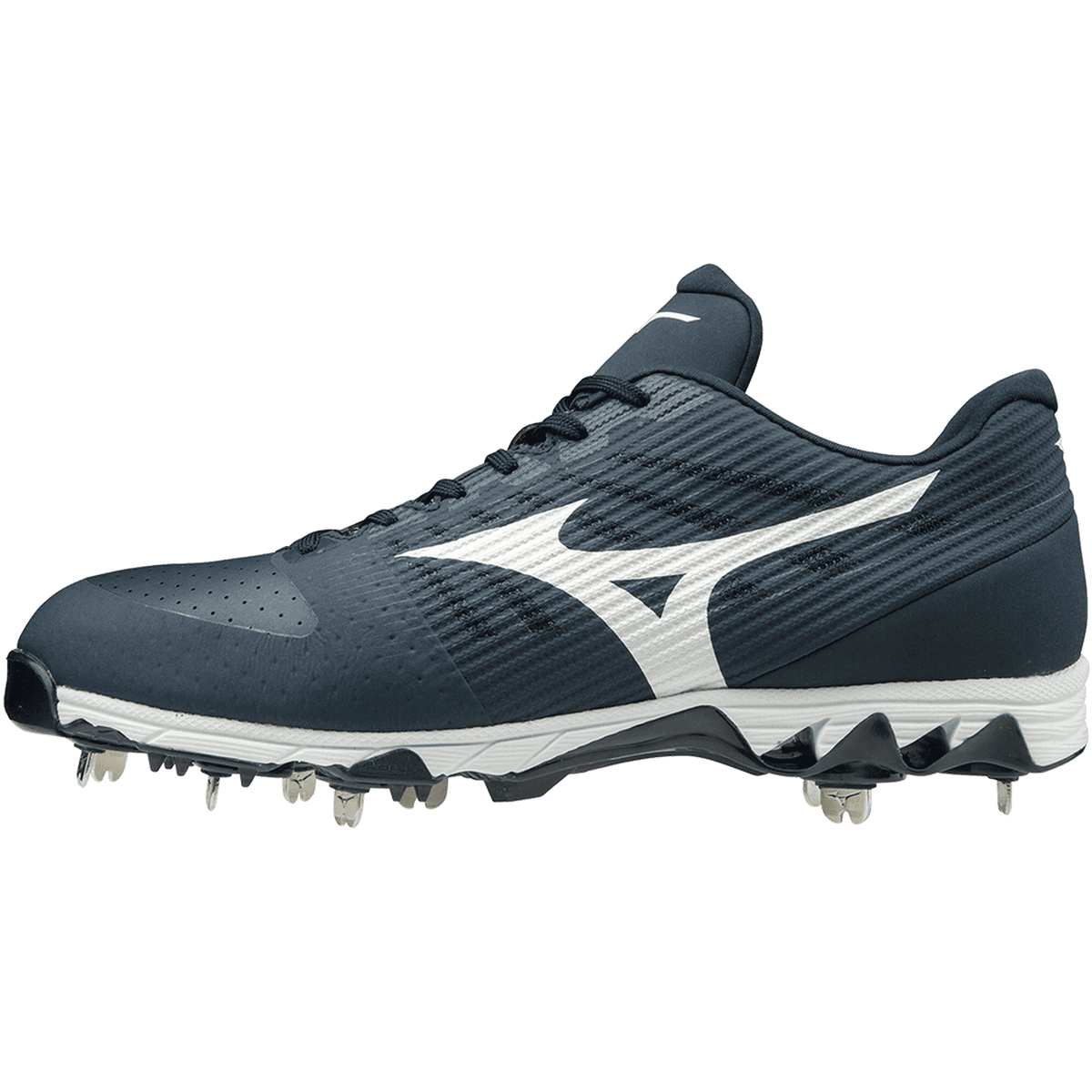 Mizuno 9-Spike Ambition Low Metal Cleats - Navy White - HIT A Double
