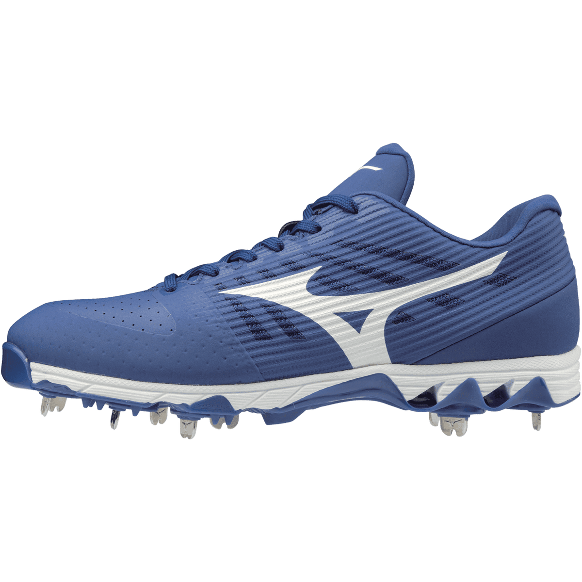 Mizuno 9-Spike Ambition Low Metal Cleats - Royal White - HIT a Double