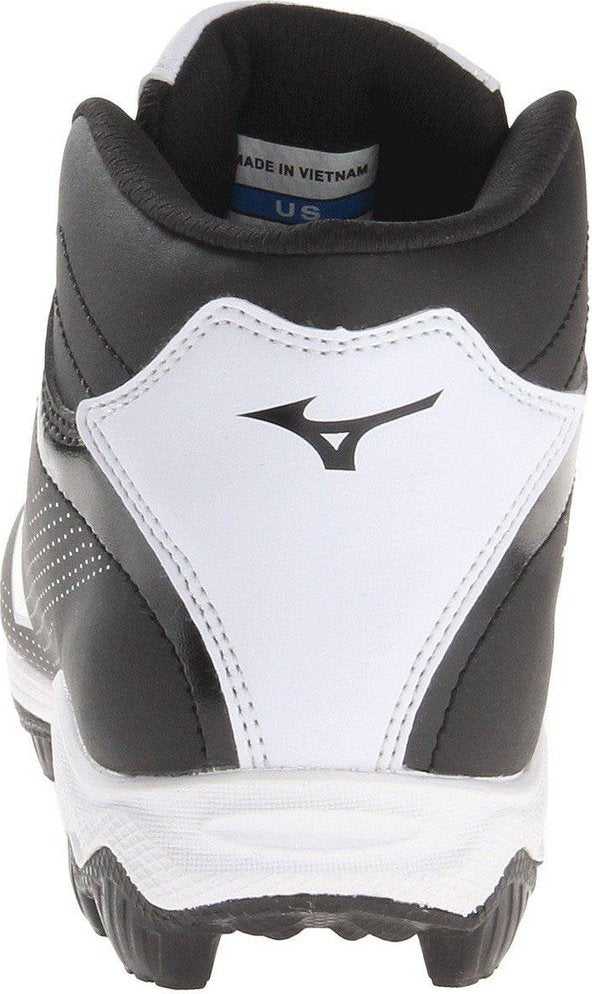 Mizuno 9 Spike Franchise 7 Mid Youth Molded Cleats - Black White - HIT A Double