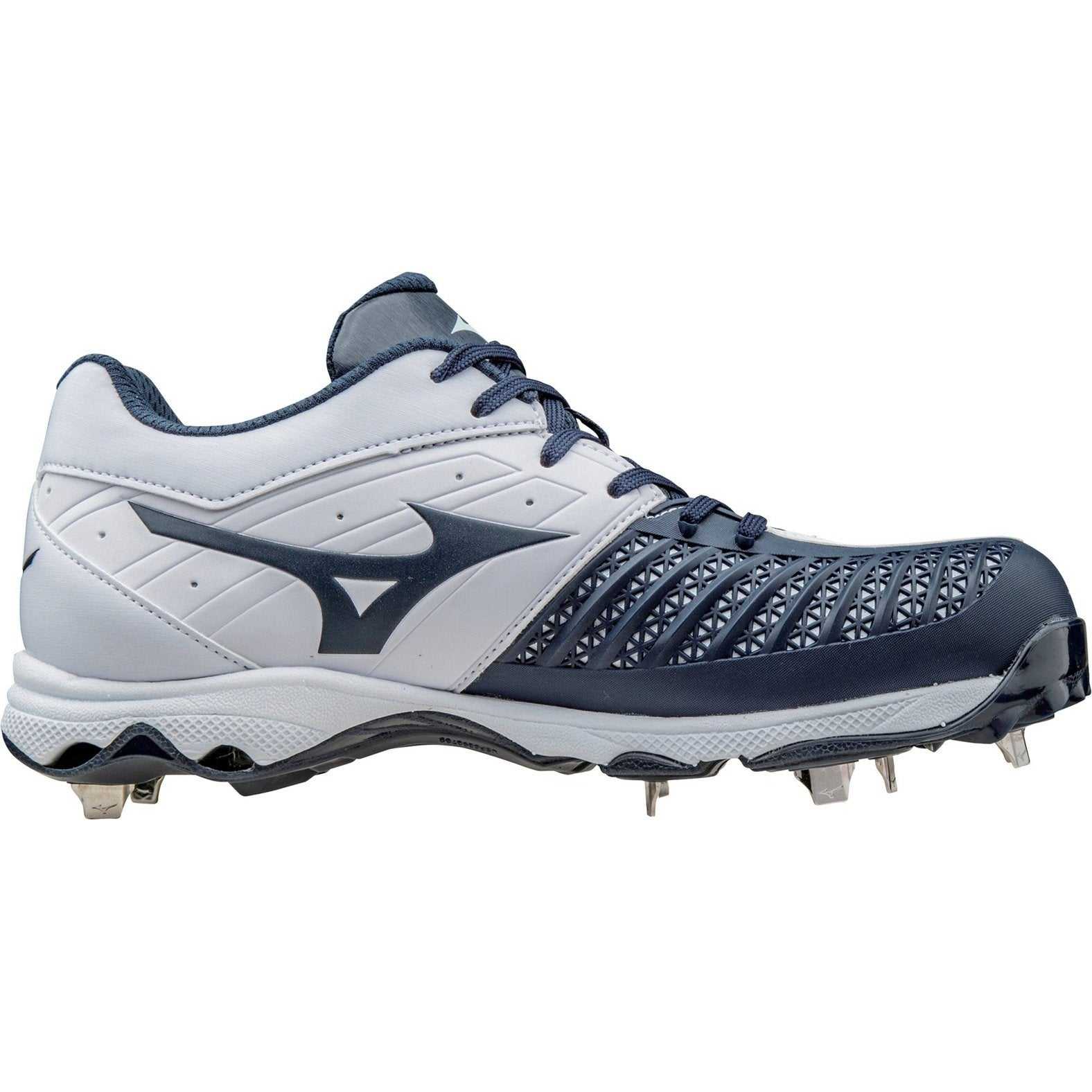 Mizuno 9-spike Advanced Sweep 3 Cleats - White Navy - HIT a Double