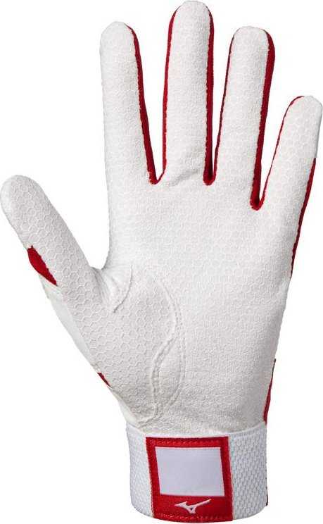 Mizuno Adult MVP Batting Gloves - Red White - HIT a Double - 2