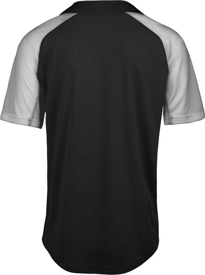 Mizuno Aerolite 2-Button Baseball Jersey - Black Gray - HIT a Double
