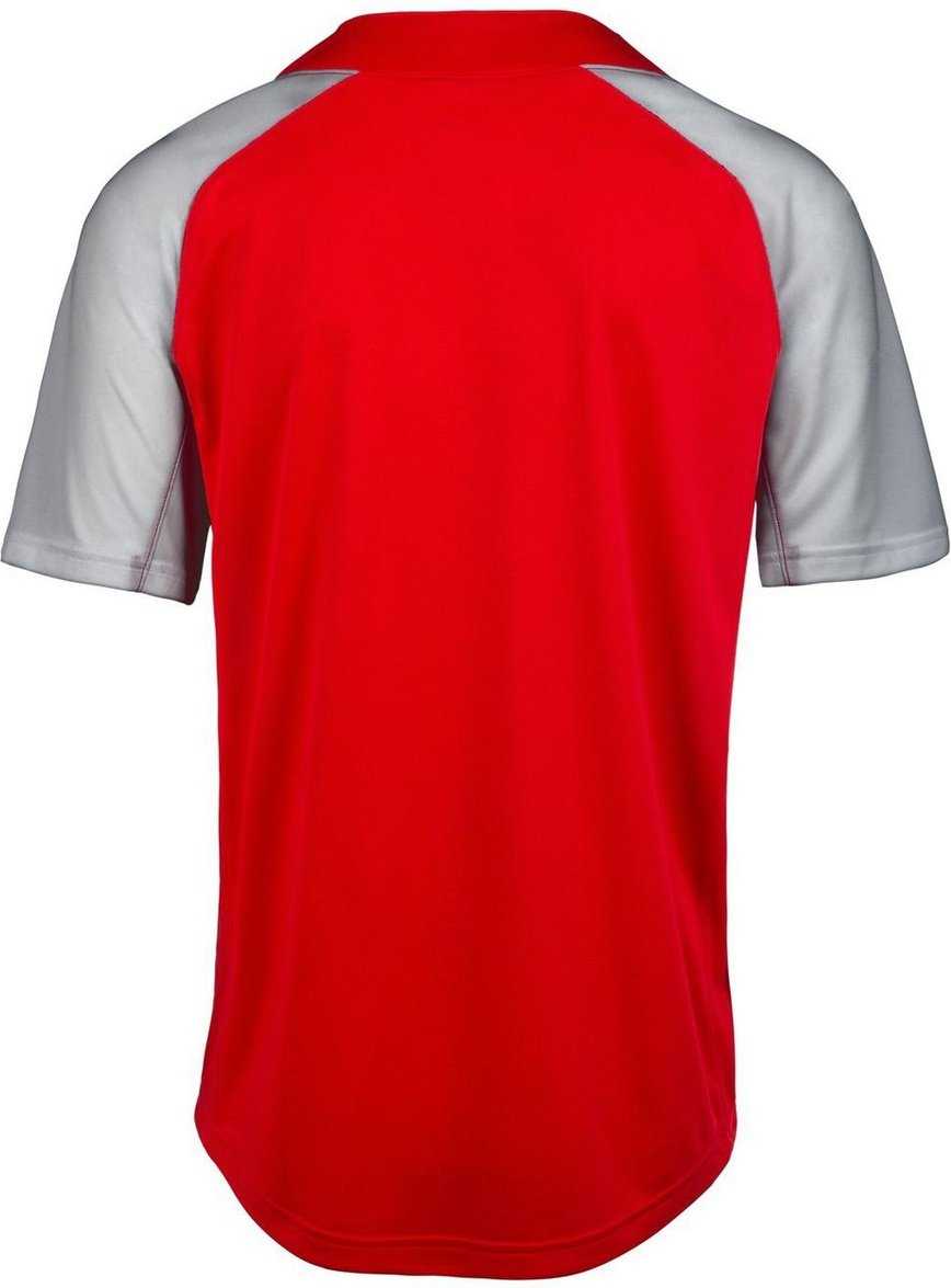 Mizuno Aerolite 2-Button Baseball Jersey - Red Gray - HIT a Double