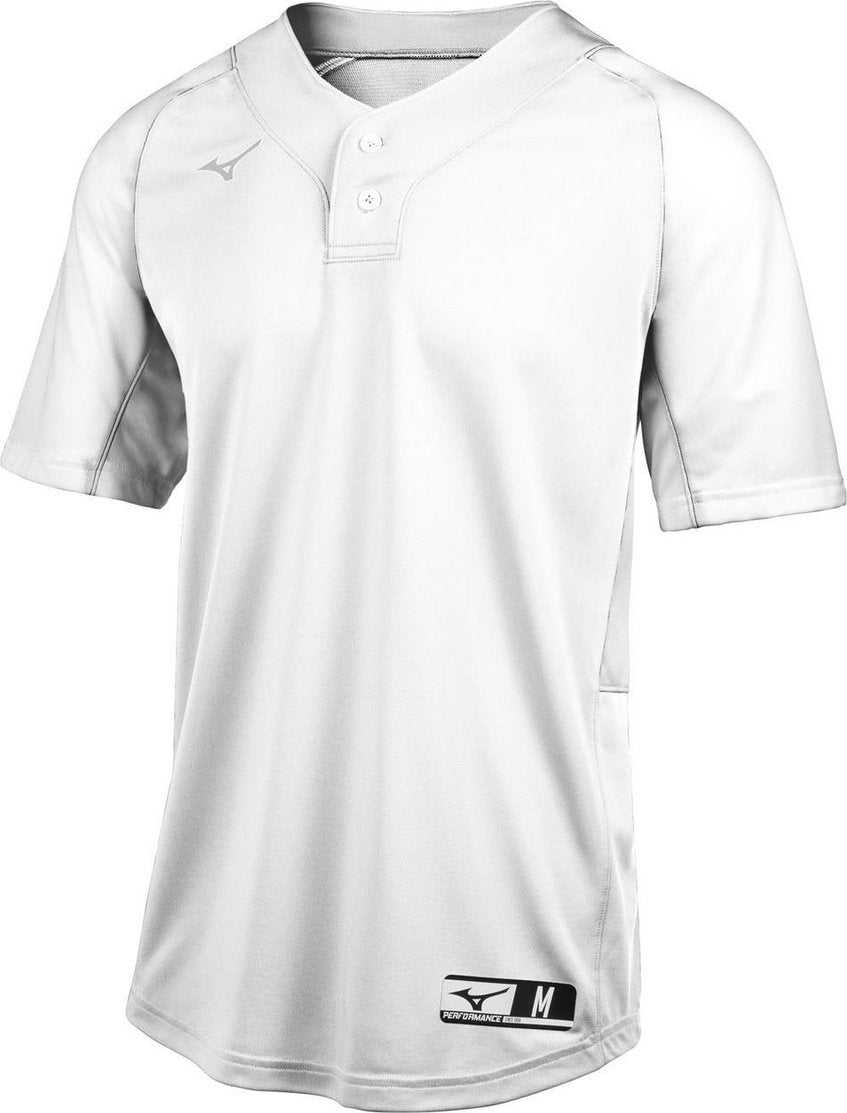 Mizuno Aerolite 2-Button Baseball Jersey - White - HIT a Double