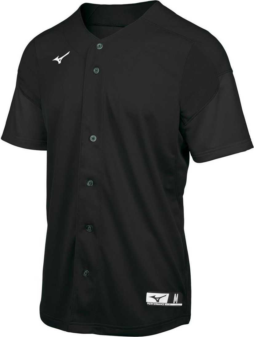 Mizuno Aerolite Full Button Baseball Jersey - Black - HIT a Double