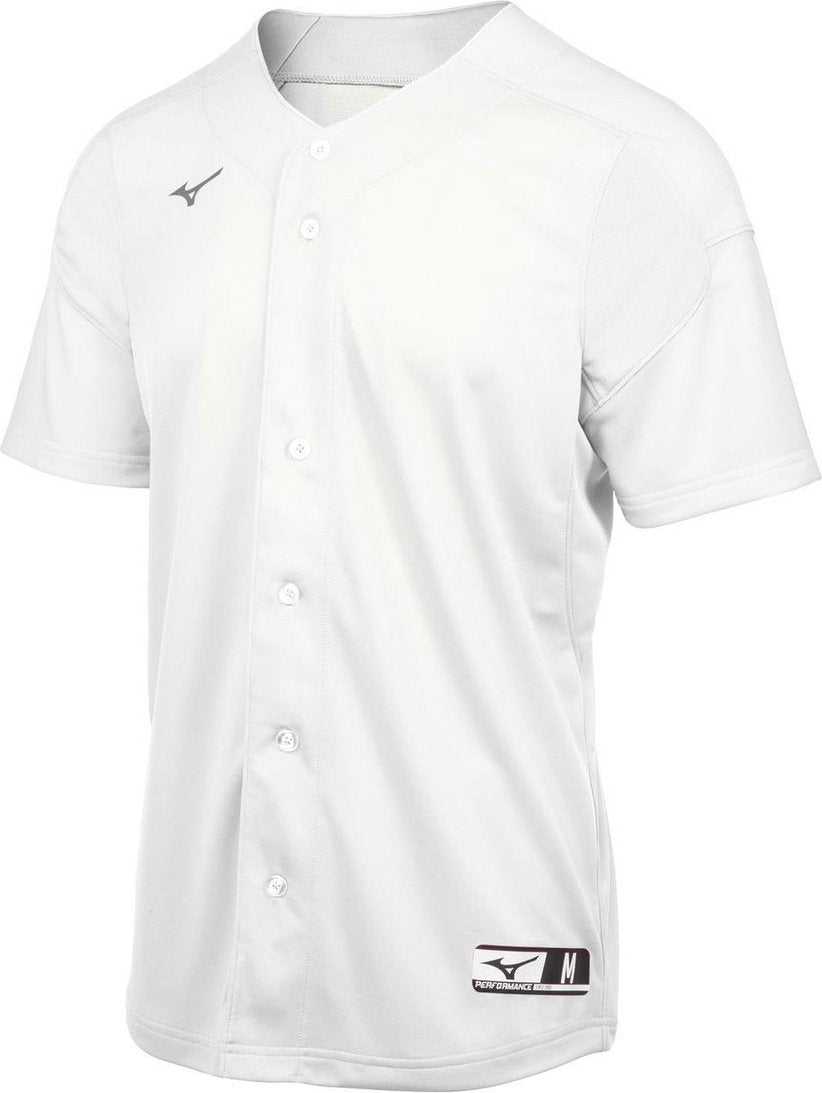 Mizuno Aerolite Full Button Baseball Jersey - White - HIT a Double