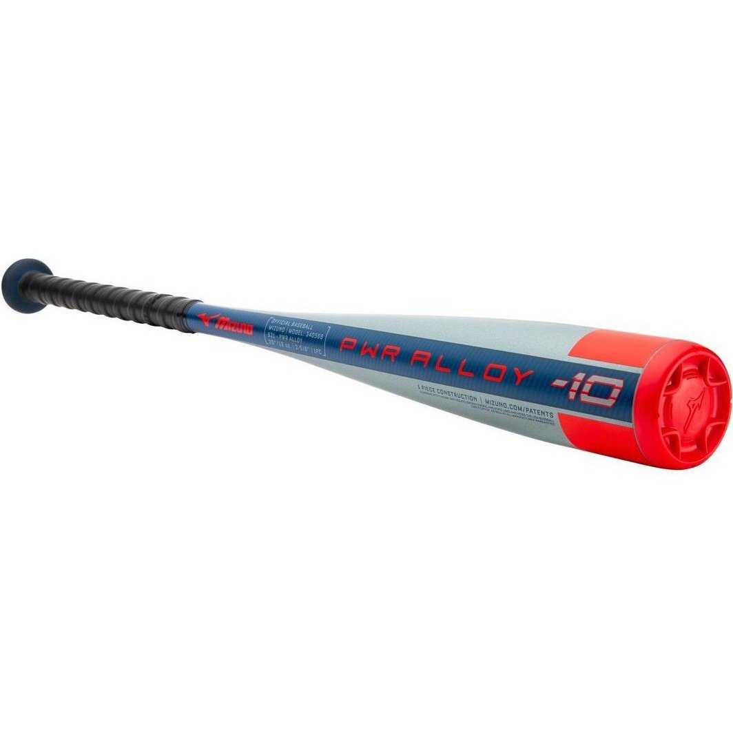 Mizuno B21-Pwr Alloy - Big Barrel Youth USA Baseball Bat (-10) - Gray Red - HIT a Double