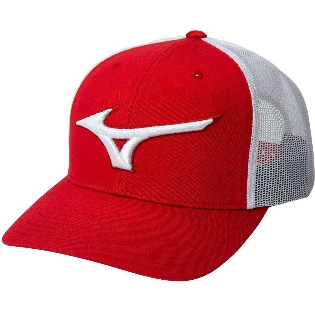 Mizuno Diamond Trucker Hat - Red White - HIT a Double