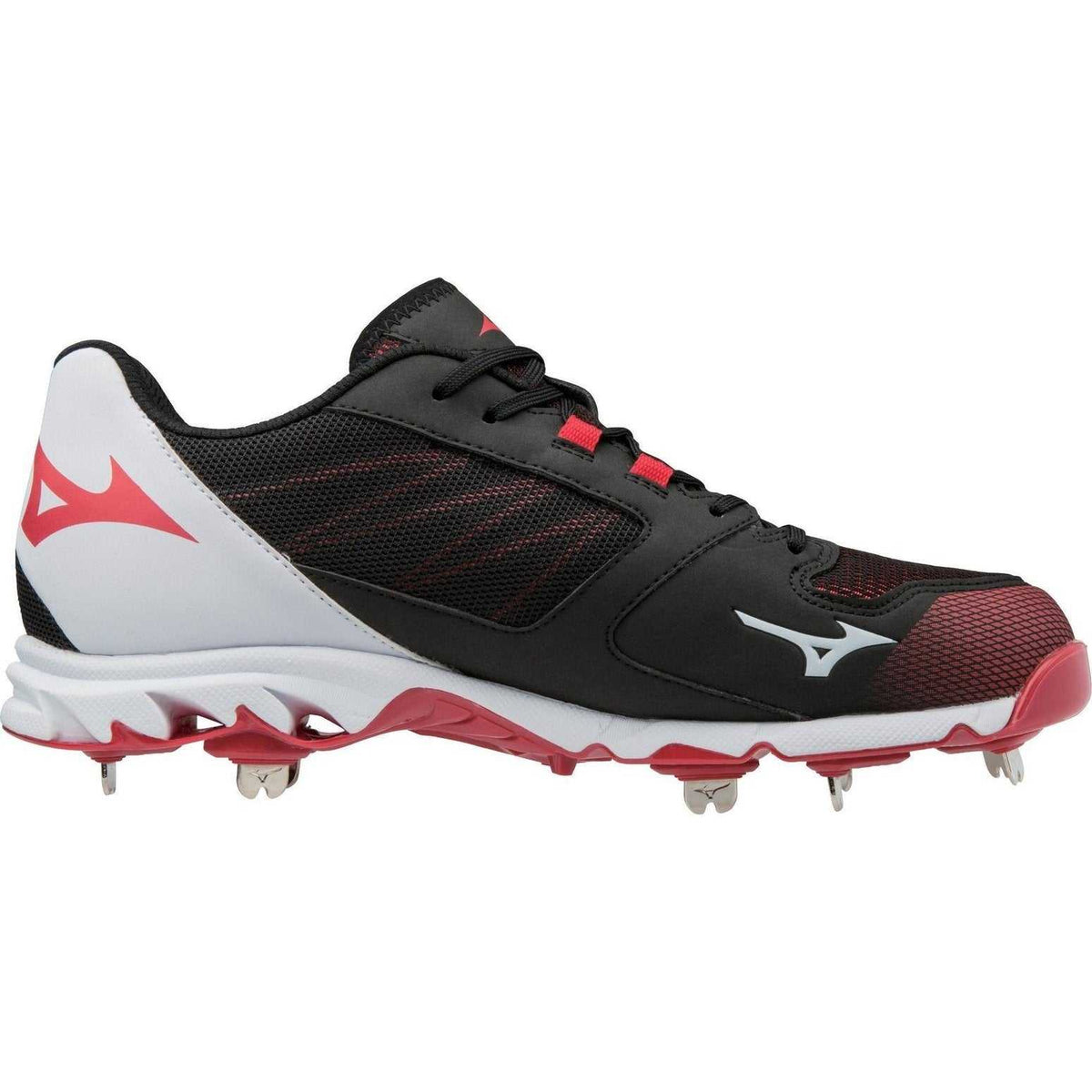Mizuno Dominant 2 Low Metal Cleats - Black Red - HIT a Double