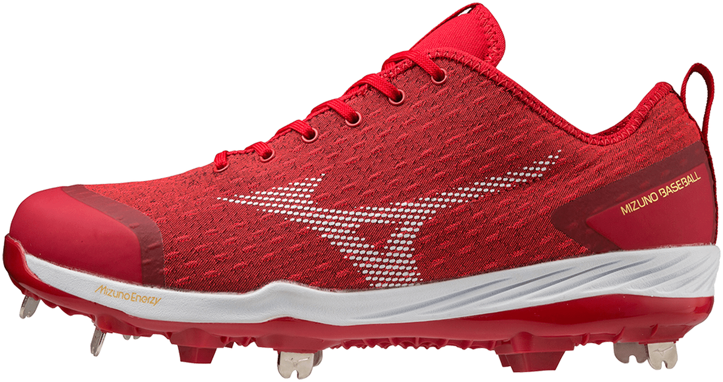 Mizuno Dominant 4 Low Metal Cleats - Red White - HIT a Double