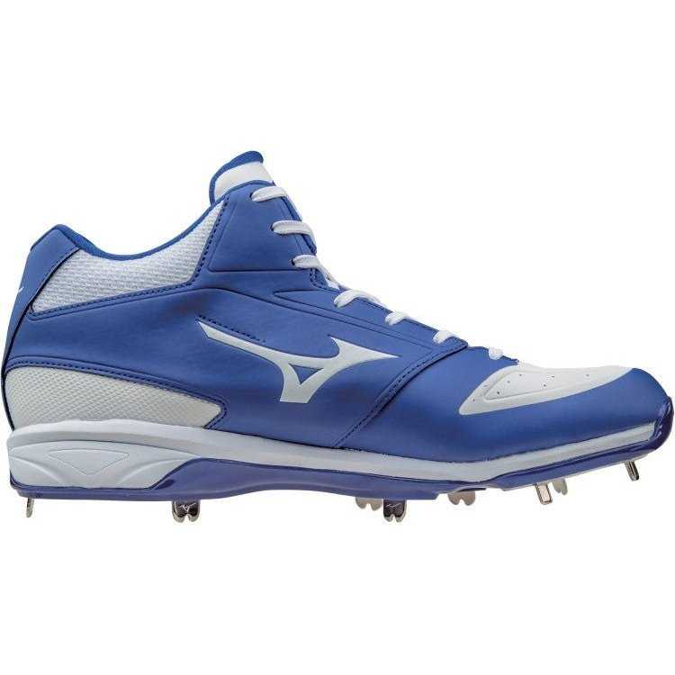 Mizuno Dominant IC Mid Metal Cleats - Royal White - HIT a Double