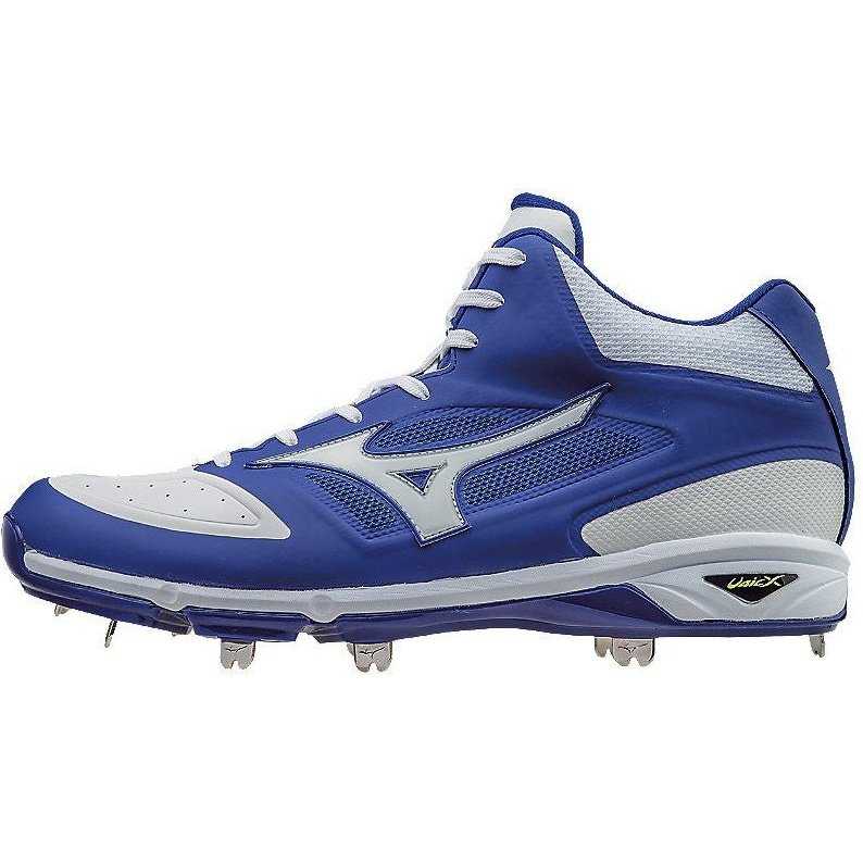 Mizuno Dominant IC Mid Metal Cleats - Royal White - HIT a Double