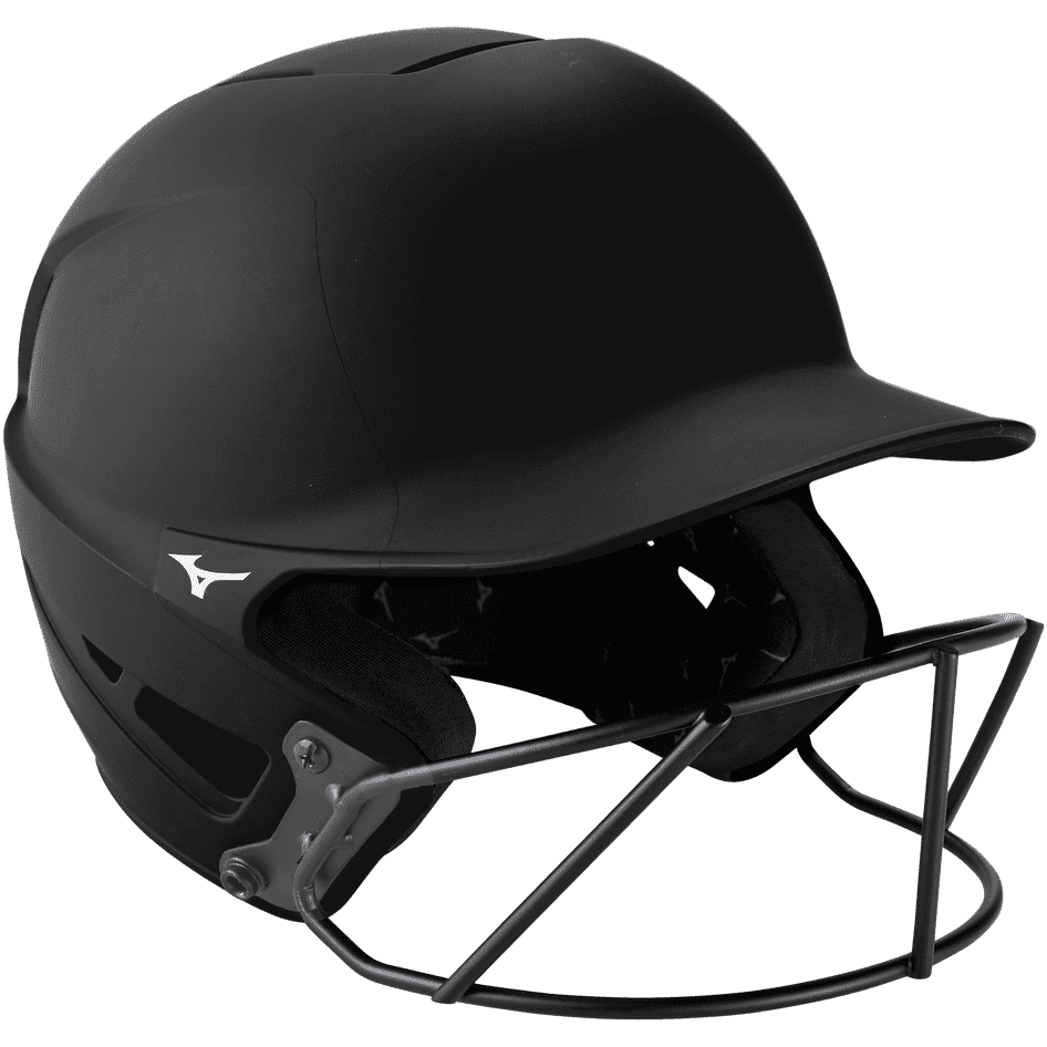 Mizuno F6 Fastpitch Softball Batting Helmet - Solid Color - Black - HIT a Double