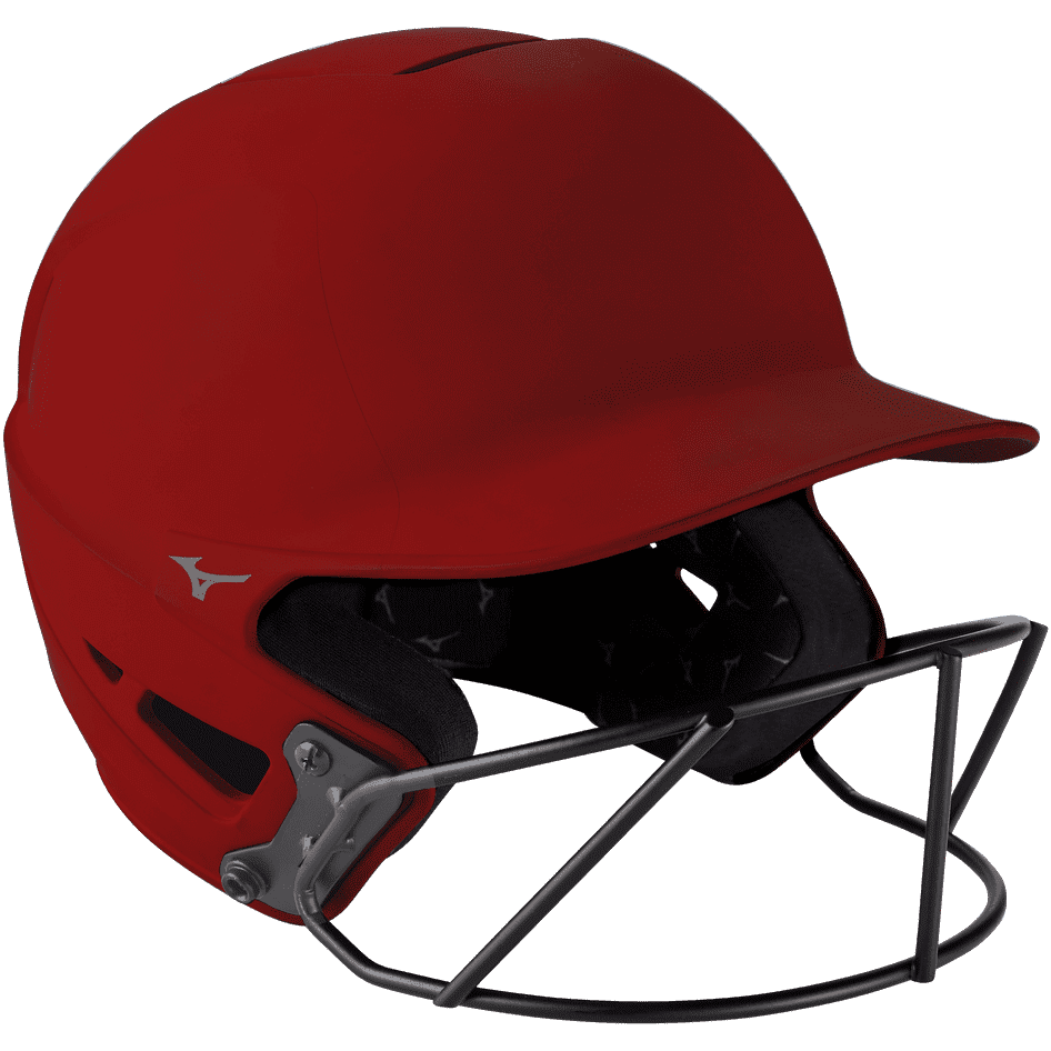 Mizuno F6 Fastpitch Softball Batting Helmet - Solid Color - Cardinal - HIT a Double