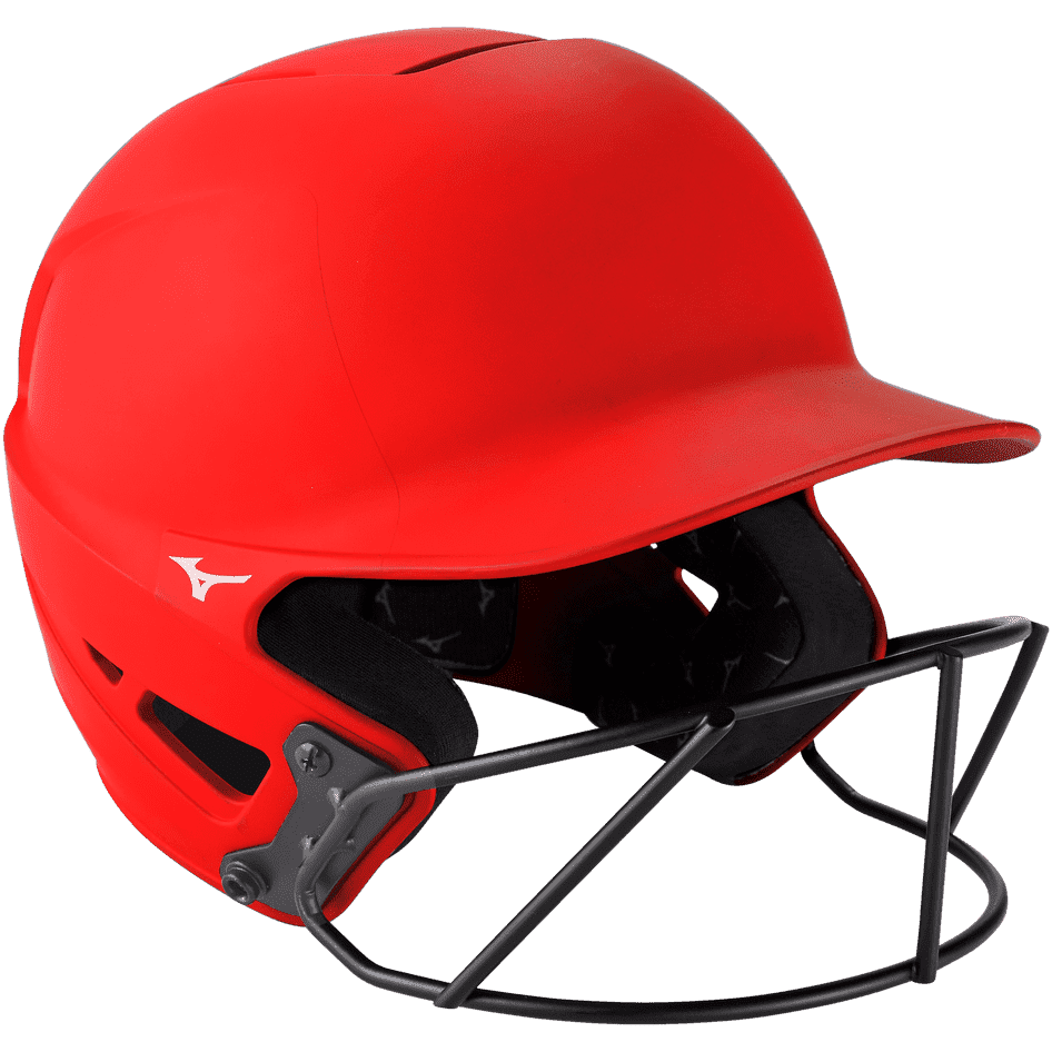 Mizuno F6 Fastpitch Softball Batting Helmet - Solid Color - Red - HIT a Double