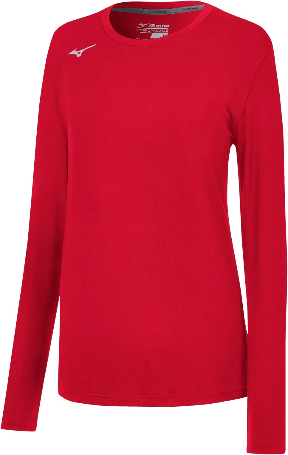 Mizuno Girl's Long Sleeve Attack Tee - Red - HIT a Double