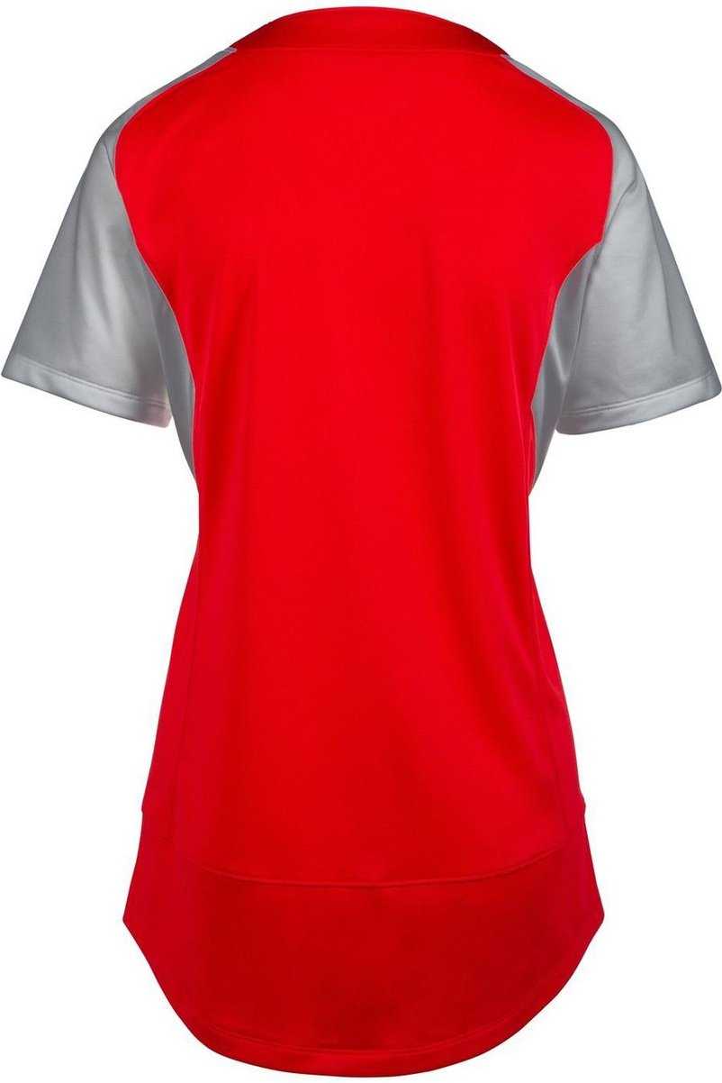 Mizuno Girls Aerolite 2-Button Softball Jersey - Red Gray - HIT a Double