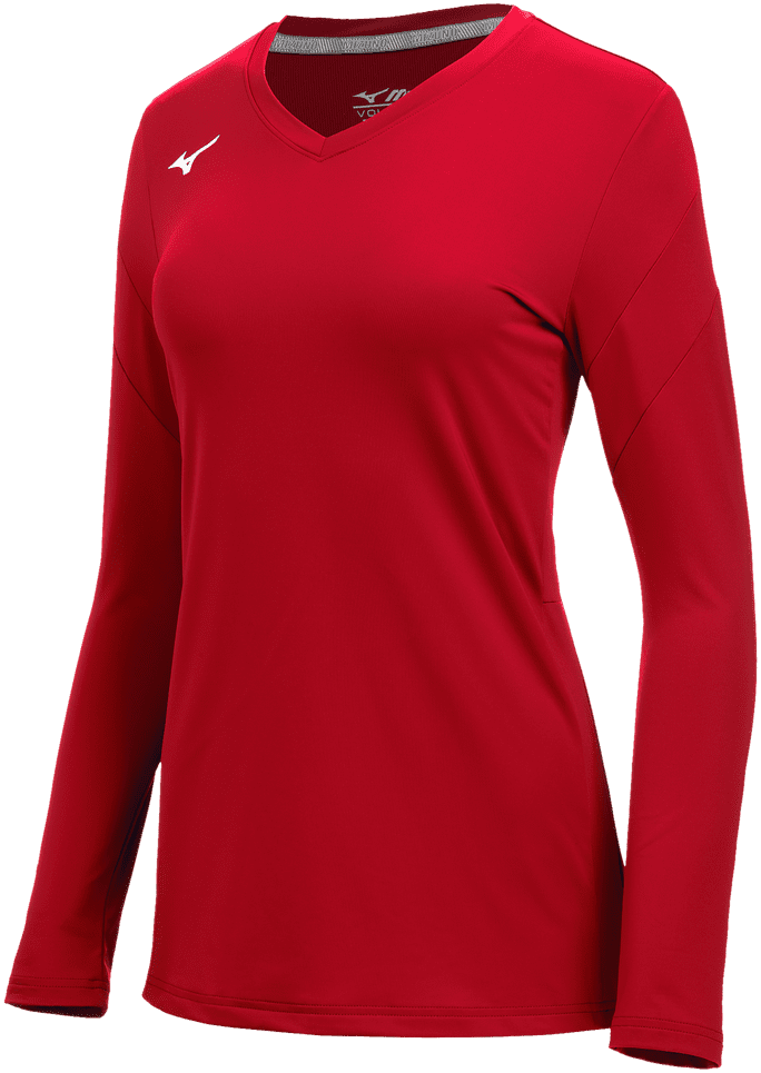 Mizuno Girls Balboa 6 Long Sleeve Volleyball Jersey - Red - HIT a Double