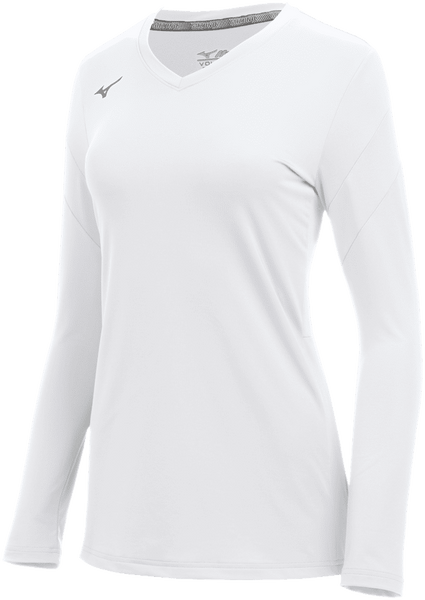 Mizuno Girls Balboa 6 Long Sleeve Volleyball Jersey White