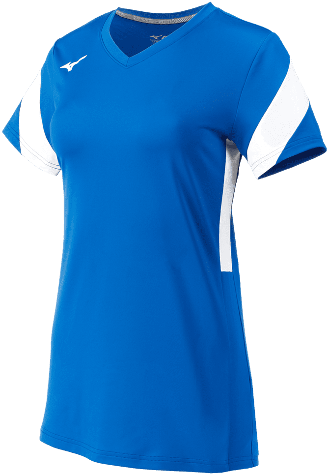 Mizuno Girls Balboa 6 Short Sleeve Volleyball Jersey - Royal White - HIT a Double