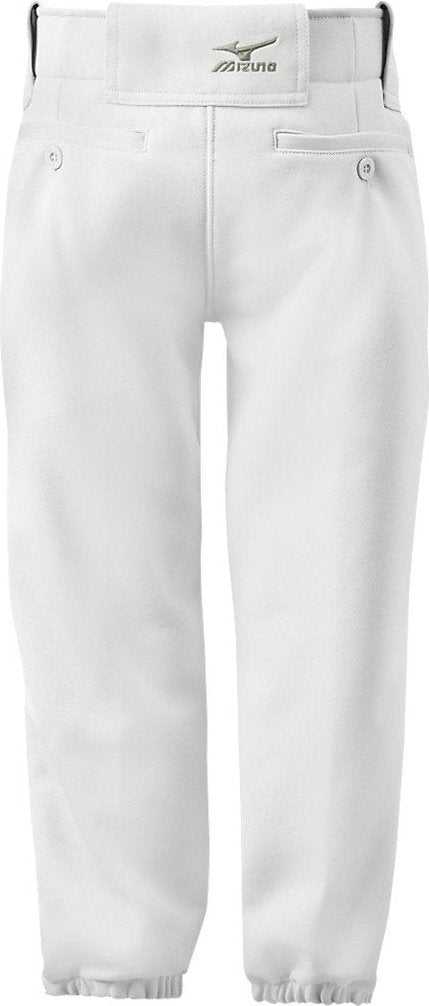 Mizuno Girls Belted Softball Pant - White - HIT a Double