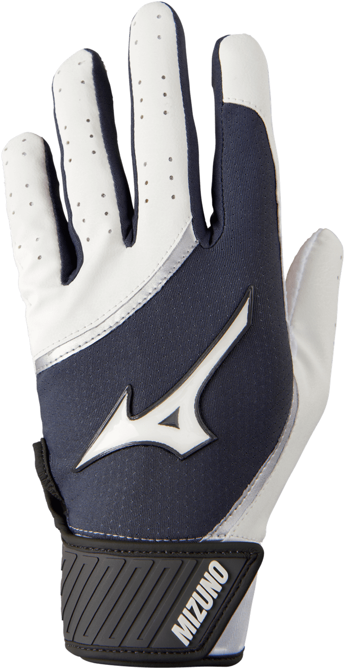 Mizuno MVP Adult Baseball Batting Glove - White Gray - HIT a Double